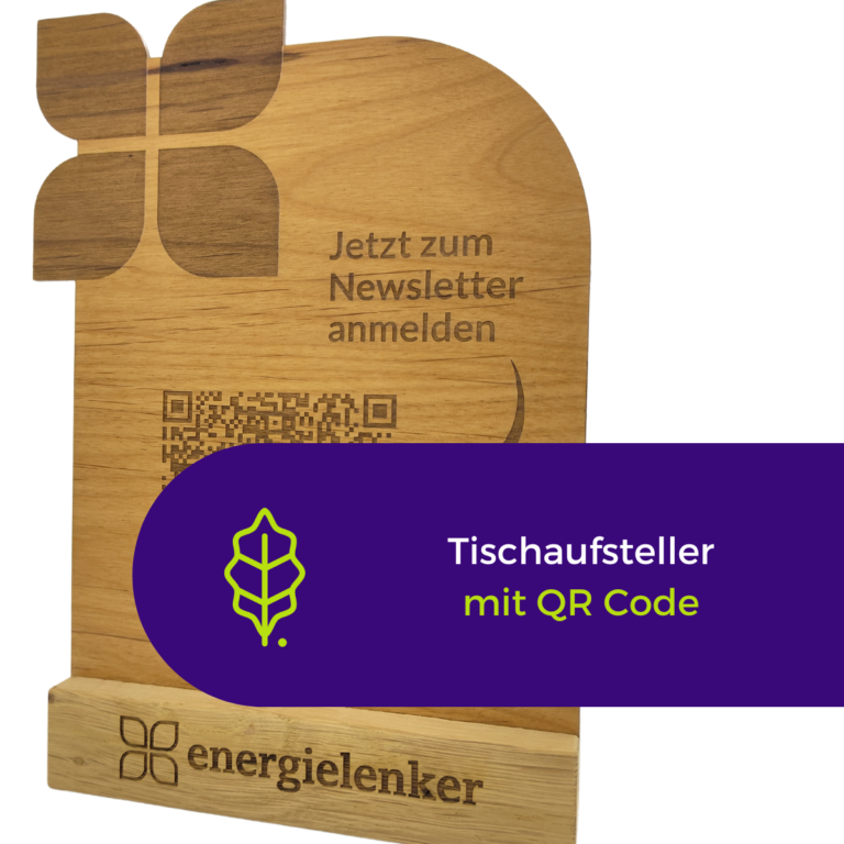 Tischaufsteller mit QR Code