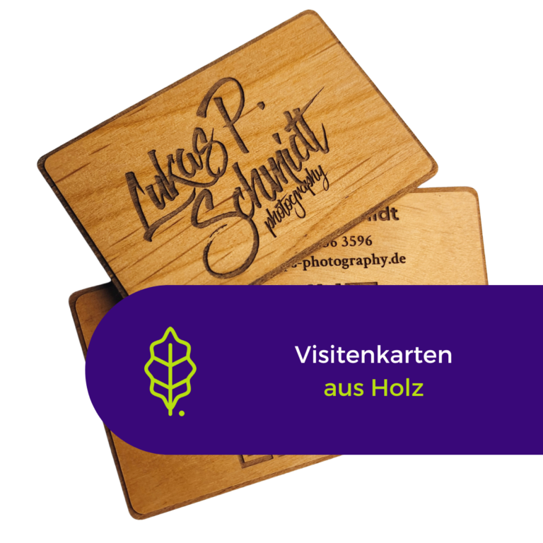 Visitenkarten aus Holz